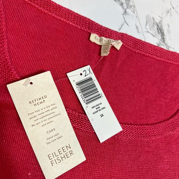 NWT Eileen Fisher refined Hemp scoop neck shell tank top Sz 2X - Picture 5 of 6